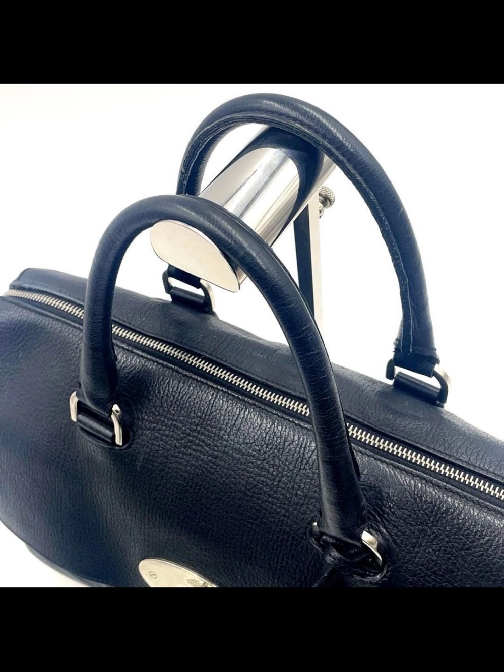 Mulberry Navy Blue Leather Bayswater-Style Top-Handle Bag - Picture 8 of 13